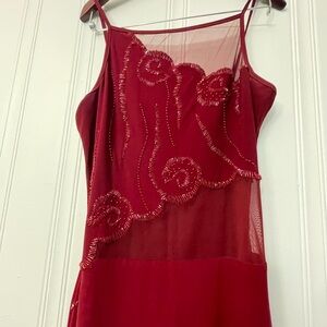 Like new beaded burgundy evening dress